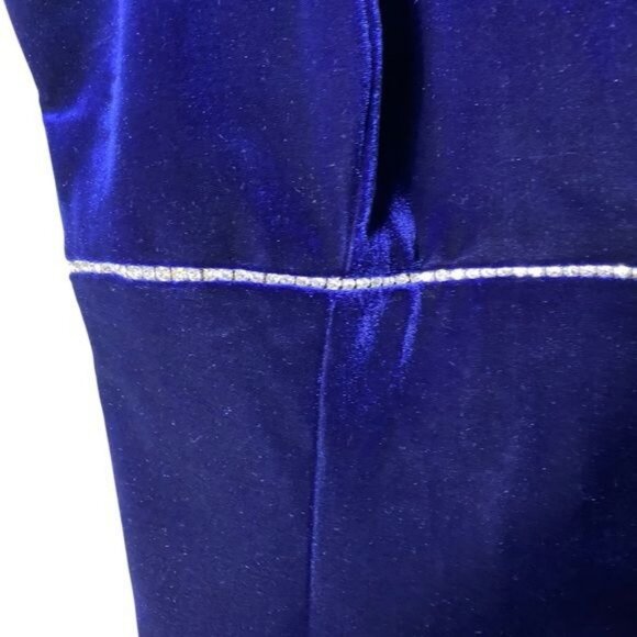 Vintage Y2K Babydoll Velvet Slip Dress 12 Maxi Fairy Grunge Whimsigoth Hoco Blue - Picture 5 of 9